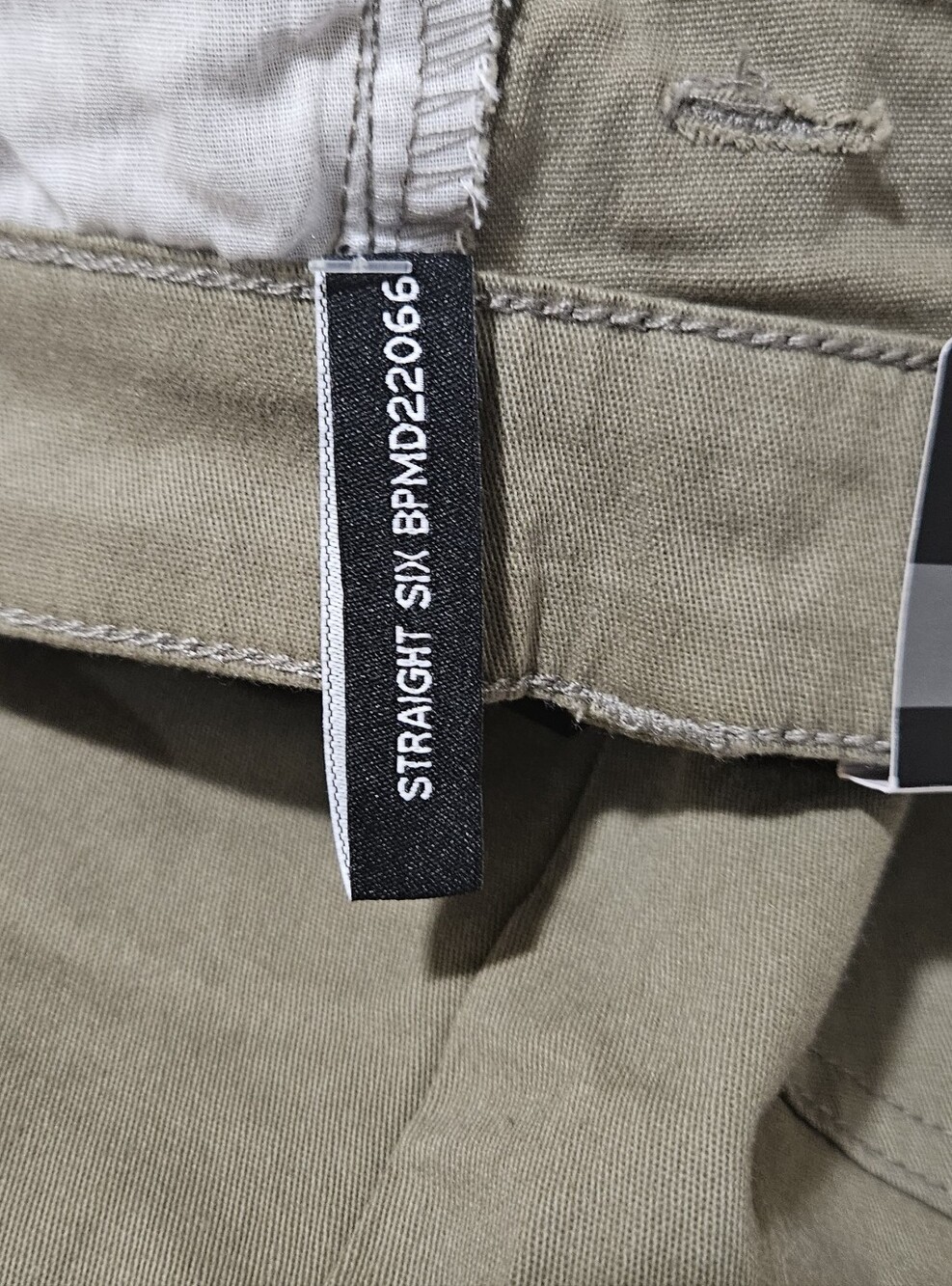 Buffalo David Bitton Six Straight Jeans Mens Olive Green Stretch Denim Size34x32 - Picture 9 of 9